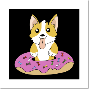 Corgi Dog Donut Posters and Art